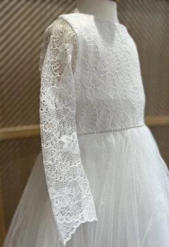 Merkloos Luxe Feestjurk-jurk Met Kant-witte Tule Jurk-communie Jurk-galajurk-bruidsjurk-prinsessen Jurk-danseres Jurk-lange Mouwen-tutu Rok-bruidsmeisjes-bruiloft-verjaardag-fotoshoot-communie-vormsel-lentefeest-ballet-elegant-katoen Polyester-7jaar(maat 122) -Trendyo Trendy Winkel 822x1200 1