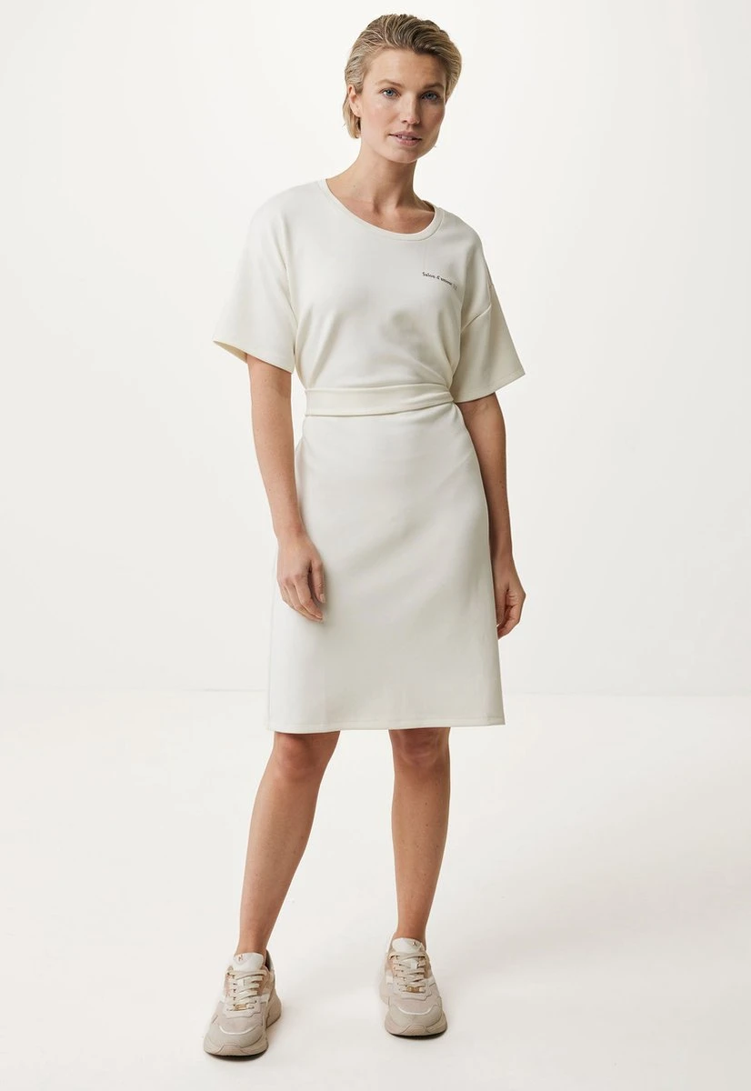 Mexx Knotted Short Sleeve Jurk Dames - Off White - Maat S 10 Mexx Knotted Short Sleeve Jurk Dames - Off White - Maat S - Afbeelding 8