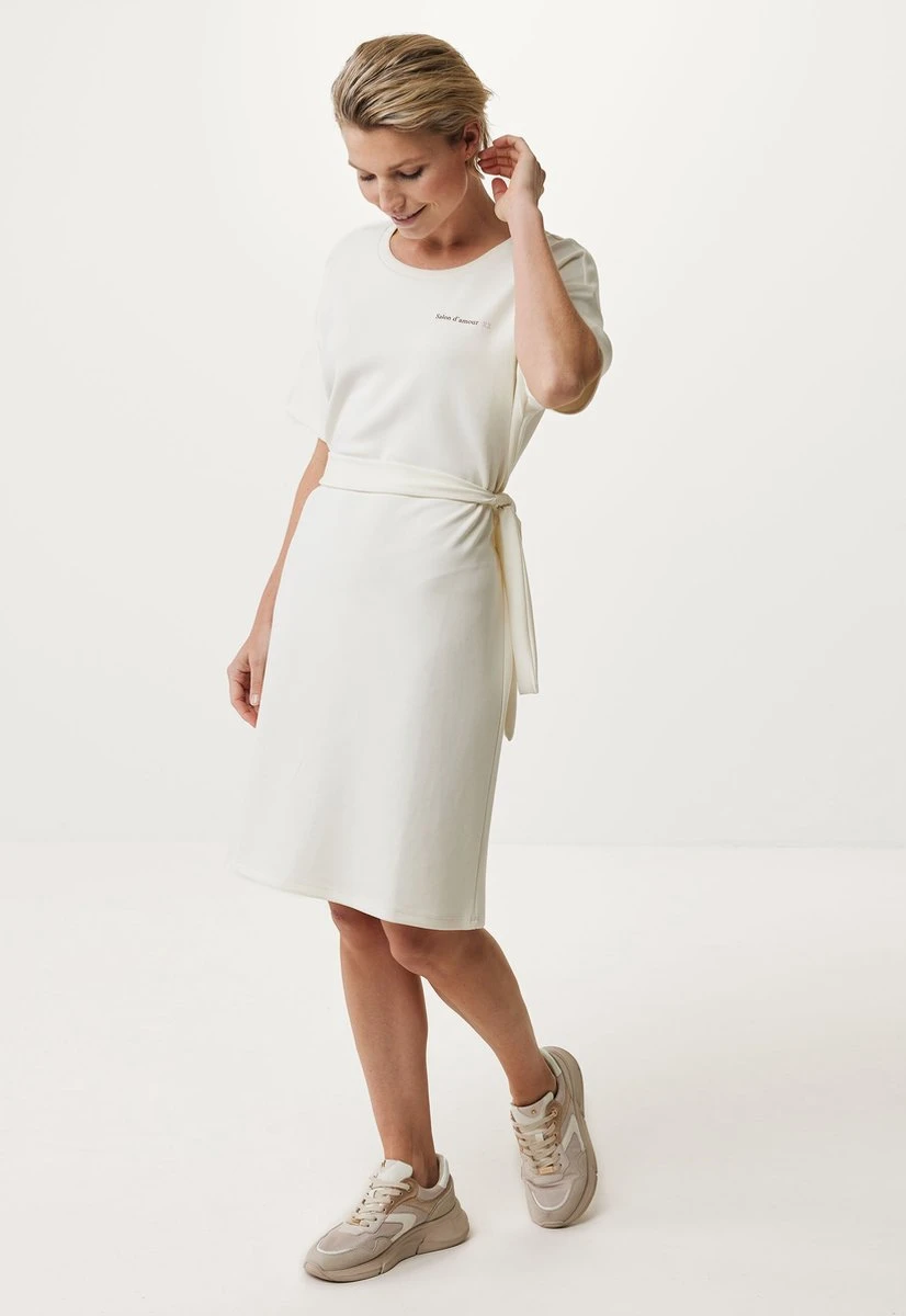 Mexx Knotted Short Sleeve Jurk Dames - Off White - Maat S 9 Mexx Knotted Short Sleeve Jurk Dames - Off White - Maat S - Afbeelding 7