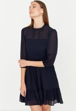 Trendyol Vrouwen Ballon Mouw Staande Kraag Verschuiving Jurk -Trendyo Trendy Winkel 828x1200 12