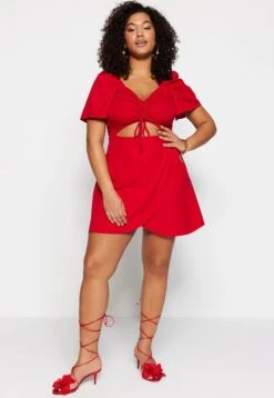 Trendyol Vrouwen Standaard Mouw V-hals A-lijn Plus Size Jurk -Trendyo Trendy Winkel 828x1200 2