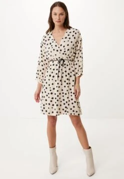 Mexx Fake Wrap Jurk All Over Print Dames - Zand - Maat 42