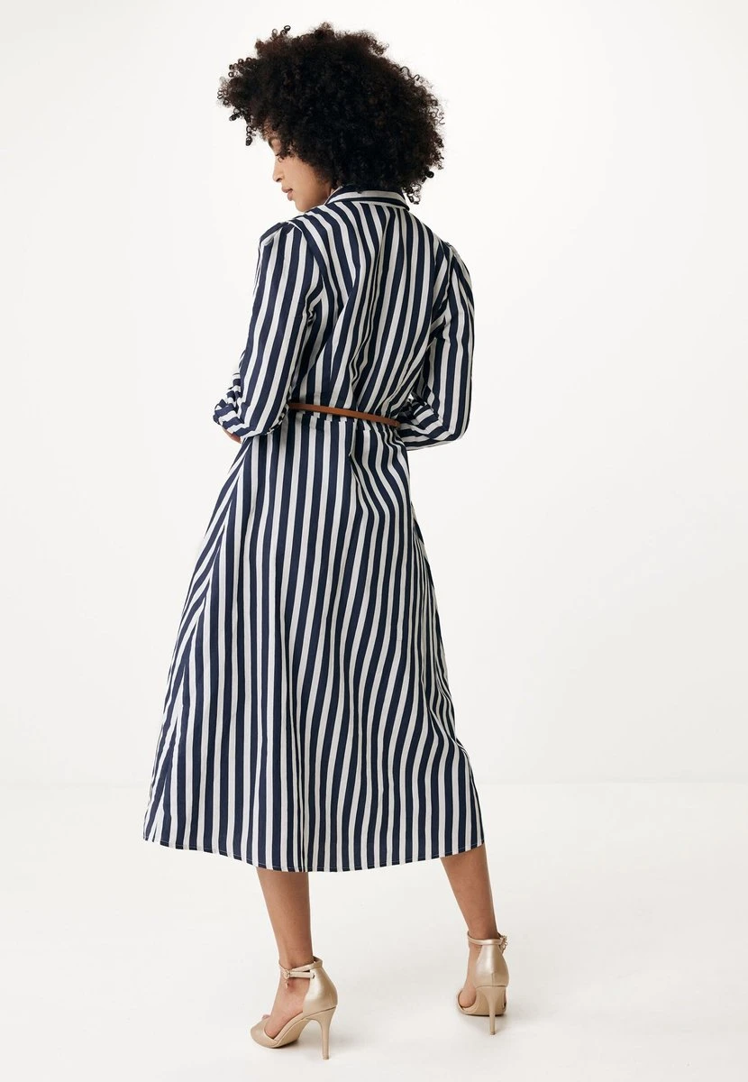 Mexx Striped Maxi Jurk With Lange Mouwens Dames - Navy - Maat XL 6 Mexx Striped Maxi Jurk With Lange Mouwens Dames - Navy - Maat XL - Afbeelding 4