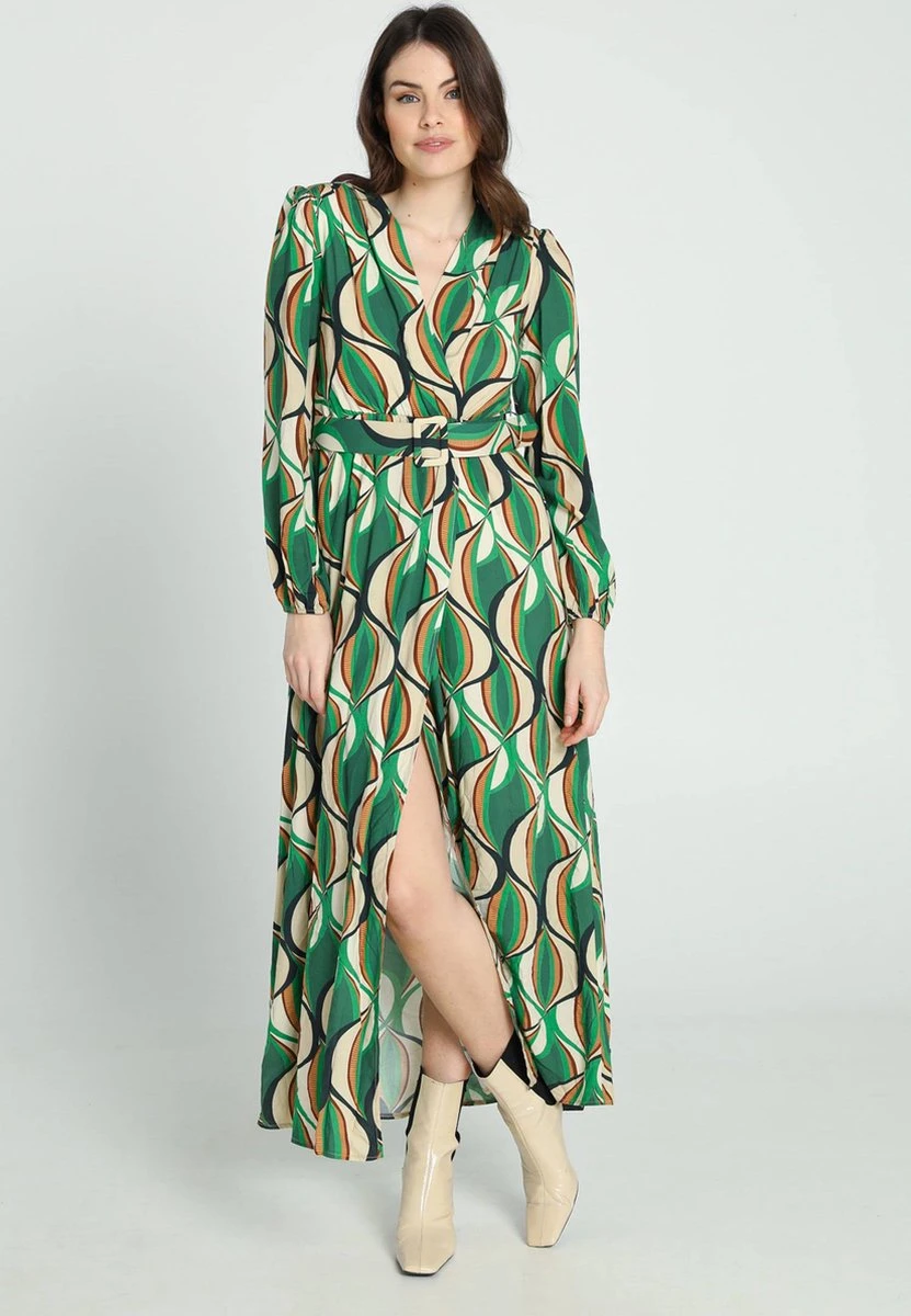 Cassis Lange Jurk In Viscose Met Etnisch Motief 7 Cassis Lange Jurk In Viscose Met Etnisch Motief - Afbeelding 5