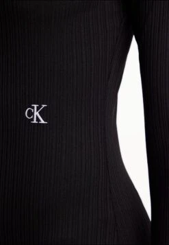 Calvin Klein Shiny Rib High Neck Dress Jurken Dames - Rok - Jurk - Zwart - Maat L -Trendyo Trendy Winkel 831x1200 2
