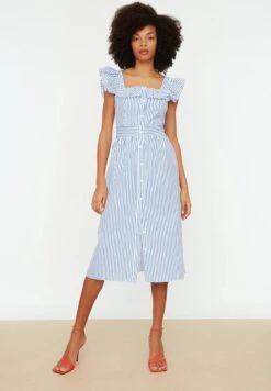 Trendyol Vrouwen Gepofte/ruche Mouw Vierkante Kraag Overhemdjurk Jurk -Trendyo Trendy Winkel 832x1200 5