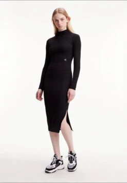 Calvin Klein Shiny Rib High Neck Dress Jurken Dames - Rok - Jurk - Zwart - Maat S -Trendyo Trendy Winkel 832x1200 6