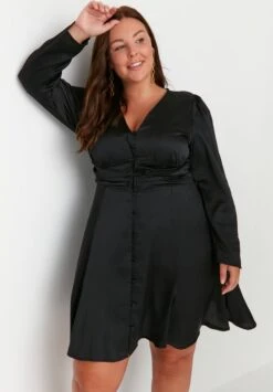 Trendyol Vrouwen Standaard Mouw V-hals A-lijn Plus Size Jurk 22 Trendyol Vrouwen Standaard Mouw V-hals A-lijn Plus Size Jurk -Trendyo Trendy Winkel 834x1200 3