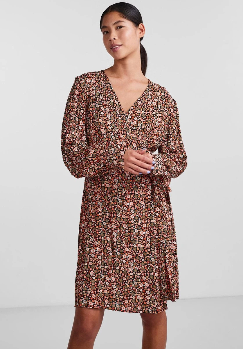 PIECES PCNYA LS WRAP DRESS Dames Jurk - Maat L 4 PIECES PCNYA LS WRAP DRESS Dames Jurk - Maat L - Afbeelding 2