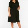 Trendyol Vrouwen Standaard Mouw Cache-coeur Basis Grote Maten Jurk -Trendyo Trendy Winkel 837x1200 2