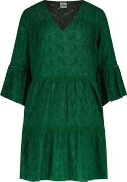 Beachlife Green Embroid Dames Jurk - Maat L/XL