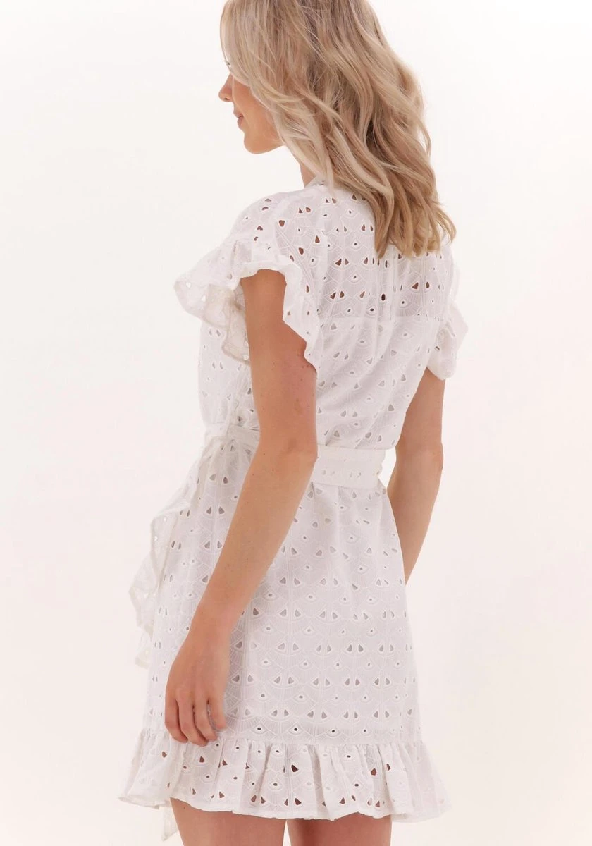 Colourful Rebel Jagger Broodrie Anglaise Jurk Wit Dames - A-lijn - Katoen - M 4 Colourful Rebel Jagger Broodrie Anglaise Jurk Wit Dames - A-lijn - Katoen - M - Afbeelding 2