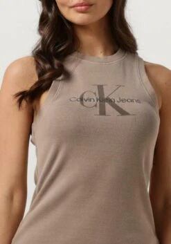 Calvin Klein Ineral Dye Rib Tank Dress Jurken Dames - Rok - Jurk - Taupe - Maat M -Trendyo Trendy Winkel 840x1200 146