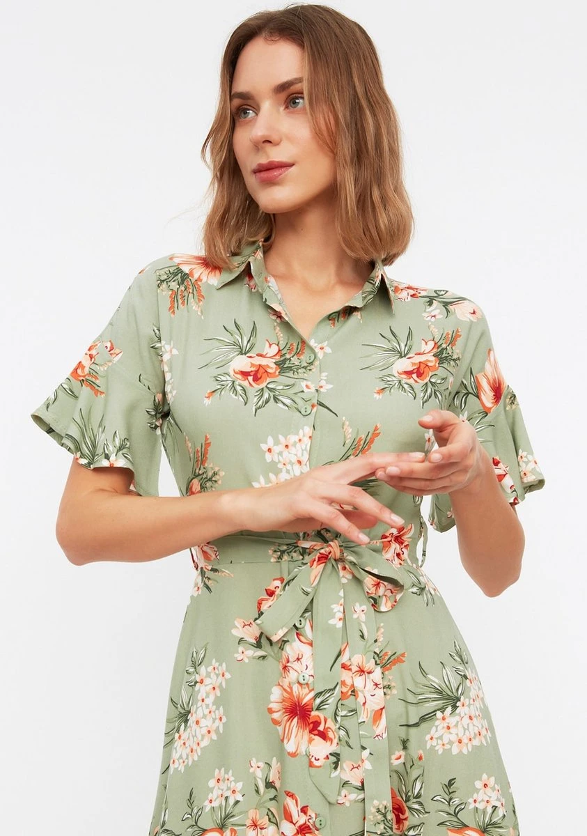 Trendyol Vrouwen Standaard Mouw Kraag Overhemdjurk Jurk 11 Trendyol Vrouwen Standaard Mouw Kraag Overhemdjurk Jurk - Afbeelding 9