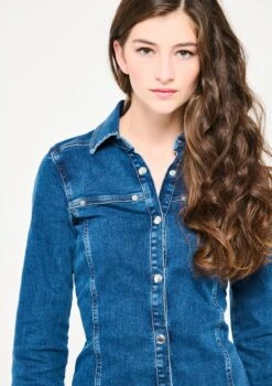LOLALIZA Denim Overhemd Jurk Met Lange Mouwen - Blauw - Maat 34 -Trendyo Trendy Winkel 846x1200 10