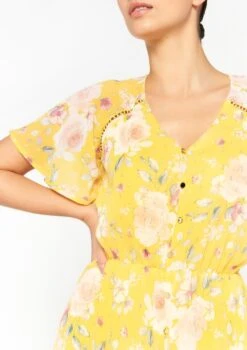 LOLALIZA Maxi-jurk Met Bloemenprint - Geel - Maat 44 -Trendyo Trendy Winkel 846x1200 24