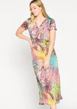 LOLALIZA Maxi-jurk Met Tropische Print - Veelkleurig - Maat 48