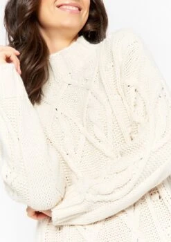 LOLALIZA Gebreide Trui-jurk - Ecru - Maat S -Trendyo Trendy Winkel 846x1200 7