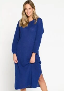 LOLALIZA Trui-jurk - Blauw - Maat XL