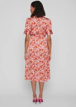 Vila Jurk Vinaria S/s Wrap Midi Dress/dc/su 14083215 Tigerlily/mis Dames Maat - 40 -Trendyo Trendy Winkel 859x1200 4