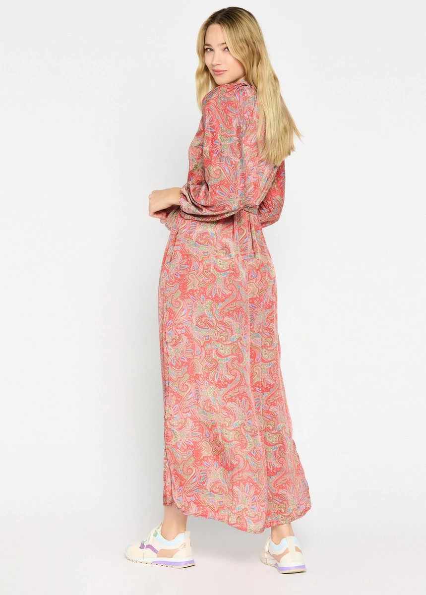 LOLALIZA Maxi-jurk Met Paisleyprint - Koraal - Maat S/M 4 LOLALIZA Maxi-jurk Met Paisleyprint - Koraal - Maat S/M - Afbeelding 2