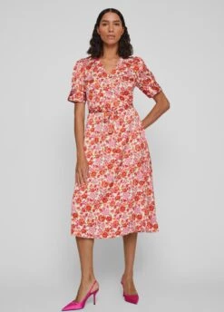 Vila Jurk Vinaria S/s Wrap Midi Dress/dc/su 14083215 Tigerlily/mis Dames Maat - 38 -Trendyo Trendy Winkel 861x1200 6