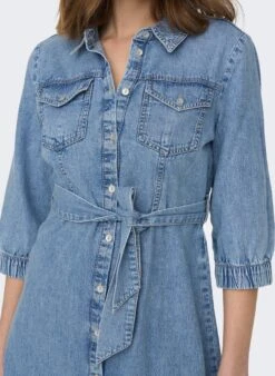 Only Jurk Onlhelle Harlow Ss Belted Dnm Dress 15269104 Medium Blue Demin Dames Maat - L -Trendyo Trendy Winkel 876x1200 31