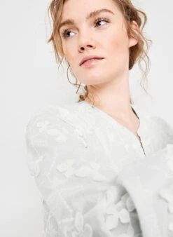 TAIFUN Dames Jurk Met A-lijn Offwhite-42 -Trendyo Trendy Winkel 878x1200 2