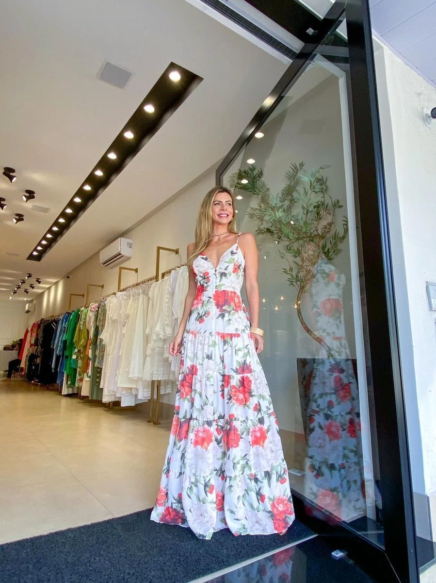 Merkloos MKL - Dames Jurk Lange Zomerjurk - Braziliaanse Mode, - Lente/ Zomer - Kleur Roze Met Bloemen - Elegant Vrolijke Jurk - Vintage - Maxi Jurk - Maat: S/M 3 Merkloos MKL - Dames Jurk Lange Zomerjurk - Braziliaanse Mode, - Lente/ Zomer - Kleur Roze Met Bloemen - Elegant Vrolijke Jurk - Vintage - Maxi Jurk - Maat: S/M