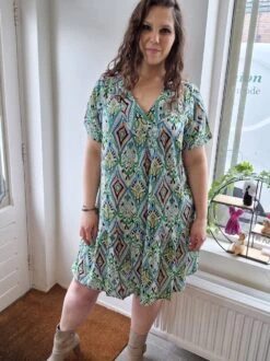 Zhenzi Journee Jurk Groen/blauw M 46/48