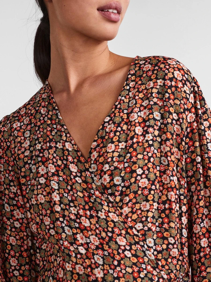 PIECES PCNYA LS WRAP DRESS Dames Jurk - Maat L 8 PIECES PCNYA LS WRAP DRESS Dames Jurk - Maat L - Afbeelding 6