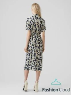 VERO MODA VMMENNY SS CALF SHIRT DRESS WVN GA Dames Jurk - Maat L -Trendyo Trendy Winkel 900x1200 216