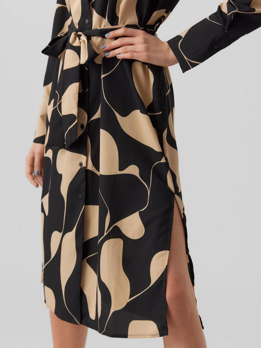 VERO MODA VMLYDIA LS CALF SHIRT DRESS WVN Dames Jurk - Maat M 6 VERO MODA VMLYDIA LS CALF SHIRT DRESS WVN Dames Jurk - Maat M - Afbeelding 4