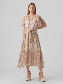 VERO MODA VMSILO SS 7/8 DRESS WVN BTQ Dames Jurk - Maat XS