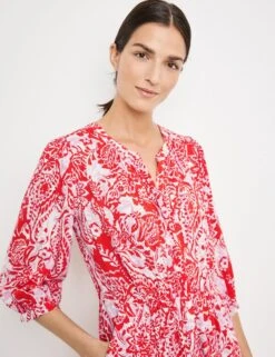 GERRY WEBER Dames Midi-jurk Ecru/Weiss/Rot/Orange Druck-44 -Trendyo Trendy Winkel 923x1200 23