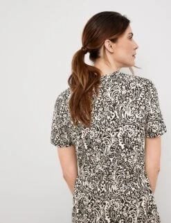 GERRY WEBER Dames Jurk Met A-lijn Schwarz/Ecru/Weiss Druck-38 -Trendyo Trendy Winkel 923x1200 57