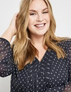 SAMOON Dames Chiffon Jurk Navy Gemustert-54 -Trendyo Trendy Winkel 923x1200 9