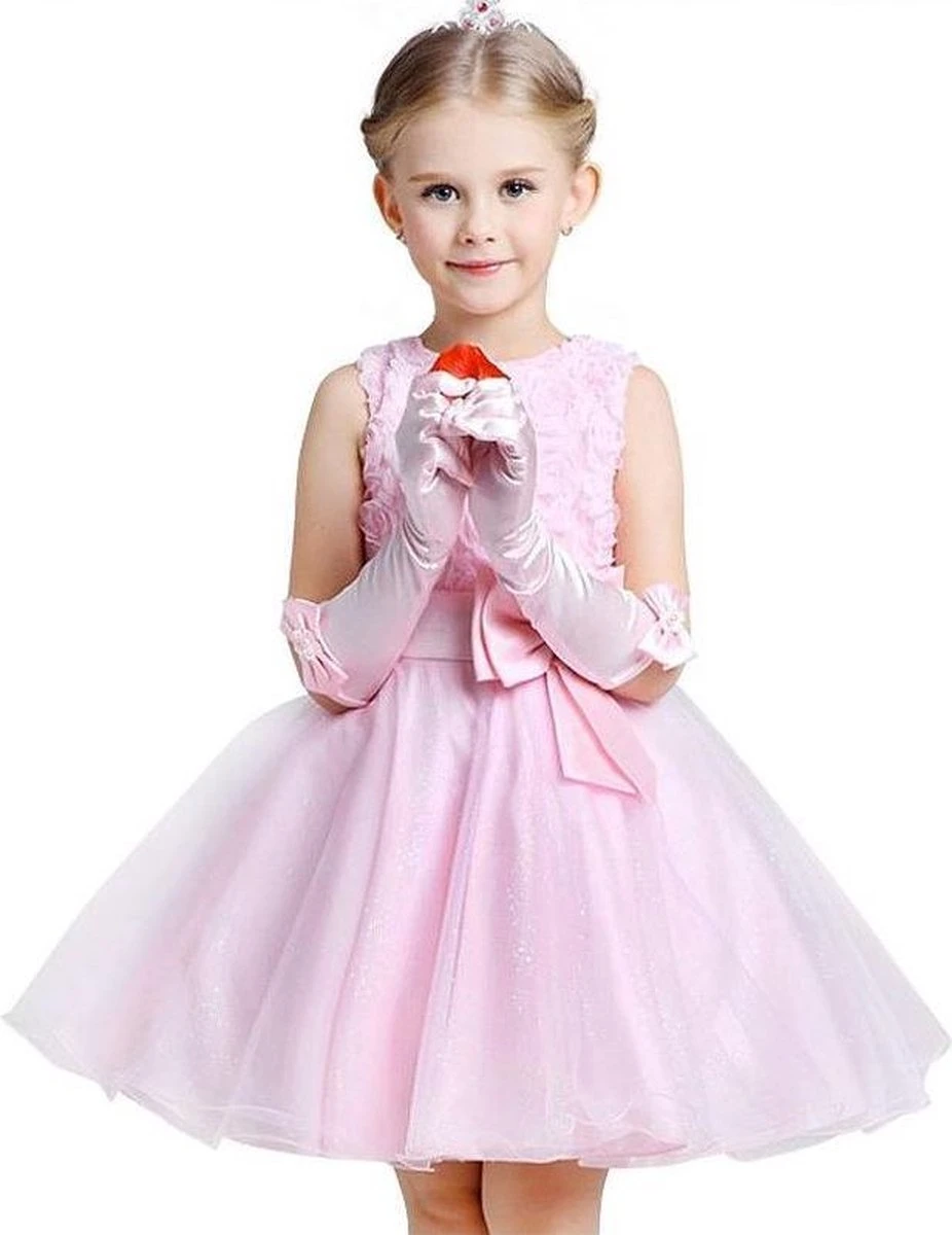 Communie Jurk Bruidsmeisjes Jurk Bruidsjurk 128-134 (140) Prinsessenjurk Feestjurk Roze Met Roosjes + Bloemenkrans 8 Communie Jurk Bruidsmeisjes Jurk Bruidsjurk 128-134 (140) Prinsessenjurk Feestjurk Roze Met Roosjes + Bloemenkrans - Afbeelding 6