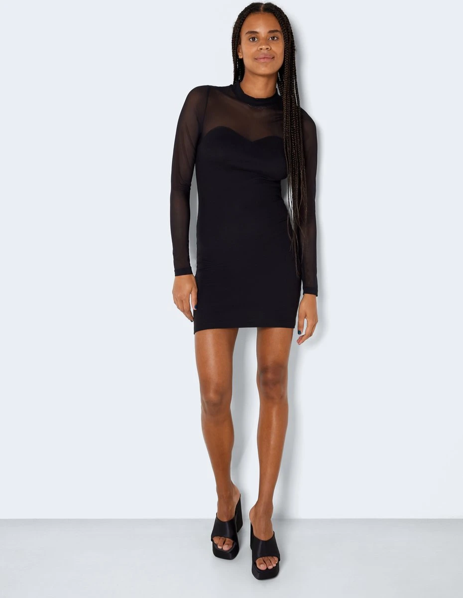 NOISY MAY NMSTINE L/S MIX DRESS Dames Jurk - Maat XS 8 NOISY MAY NMSTINE L/S MIX DRESS Dames Jurk - Maat XS - Afbeelding 6