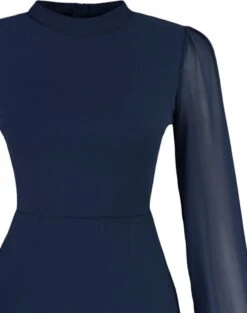 Trendyol Vrouwen Ballon Mouw Staande Kraag A-lijn Jurk -Trendyo Trendy Winkel 948x1200 1