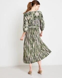 GERRY WEBER Dames Jurk Met A-lijn Ecru/Weiss/Grün Druck-34 -Trendyo Trendy Winkel 958x1200 1