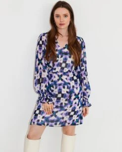 Freebird Wv-aop-ethnic-vis-23- Jurken Dames - Kleedje - Rok - Jurk - Paars - Maat S -Trendyo Trendy Winkel 958x1200 4