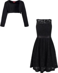 La V Bloemenkant Jurk Met V Hals Achterkant Zwart 164 7 La V Bloemenkant Jurk Met V Hals Achterkant Zwart 164 -Trendyo Trendy Winkel 959x1200