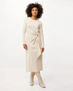 Mexx Longsleeve Jurk With Knot Dames - Off White - Maat L -Trendyo Trendy Winkel 960x1200 11