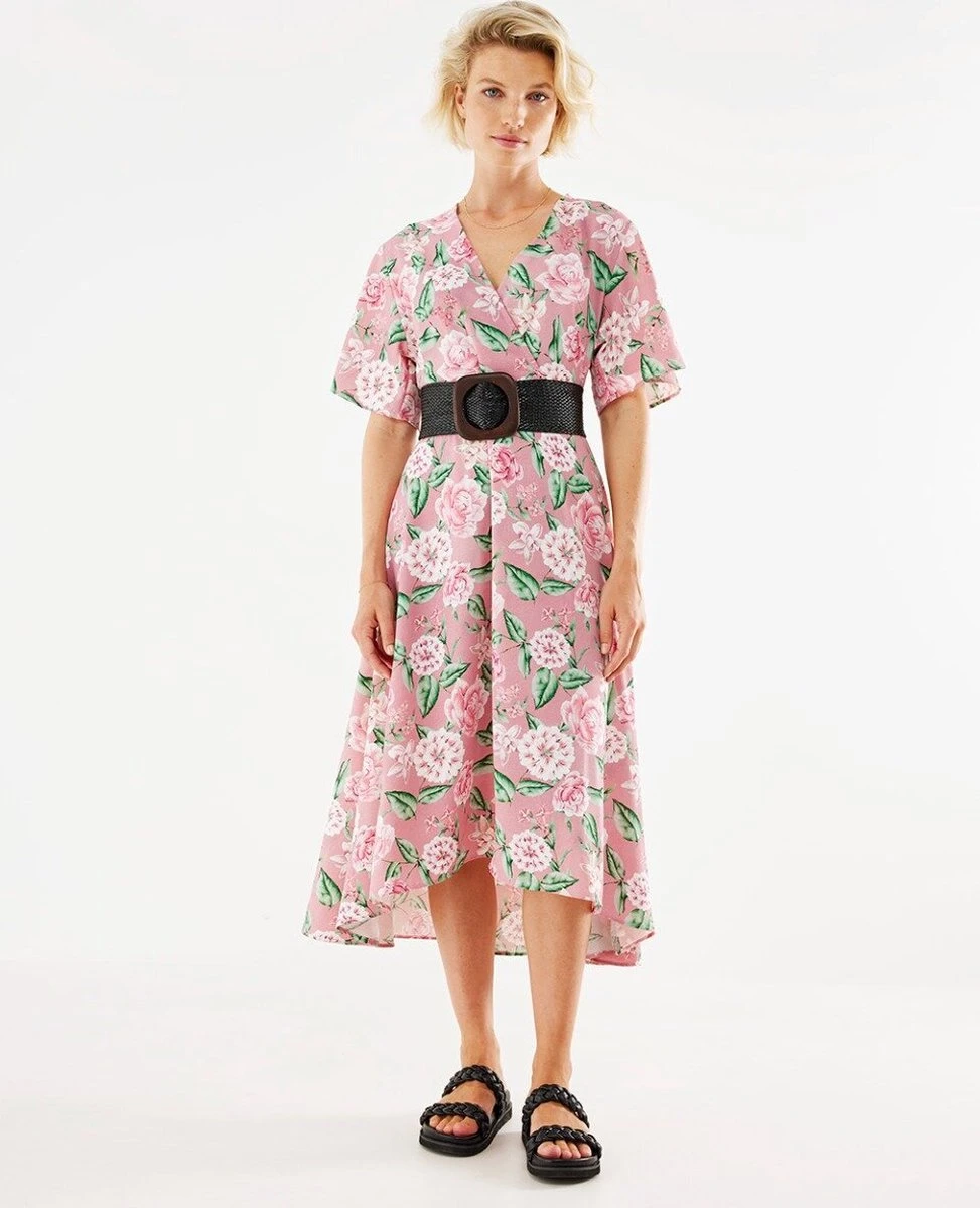 Mexx Wrap Jurk Dames - Old Pink - Maat XL 4 Mexx Wrap Jurk Dames - Old Pink - Maat XL - Afbeelding 2