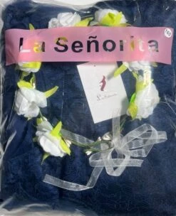 Communie Jurk Bruidsmeisjes Jurk Bruidsjurk Donker Blauw 164-170 (170) Prinsessen Jurk Feestjurk + Bloemenkrans -Trendyo Trendy Winkel 975x1200